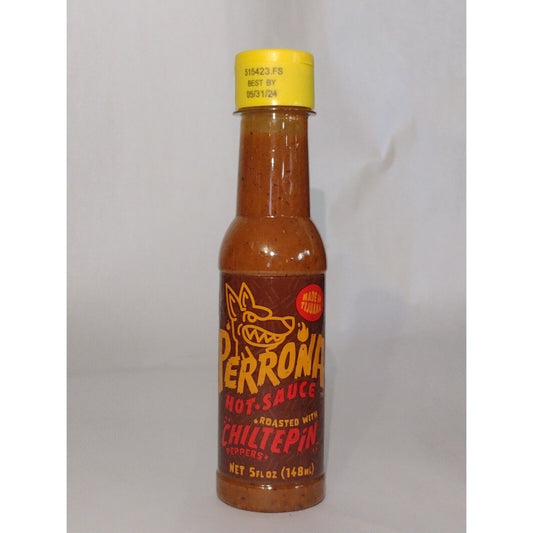 La Perrona Hot Sauce Roasted Chiltepin Pepper Hot Sauce 5 Ounce Plastic Bottle