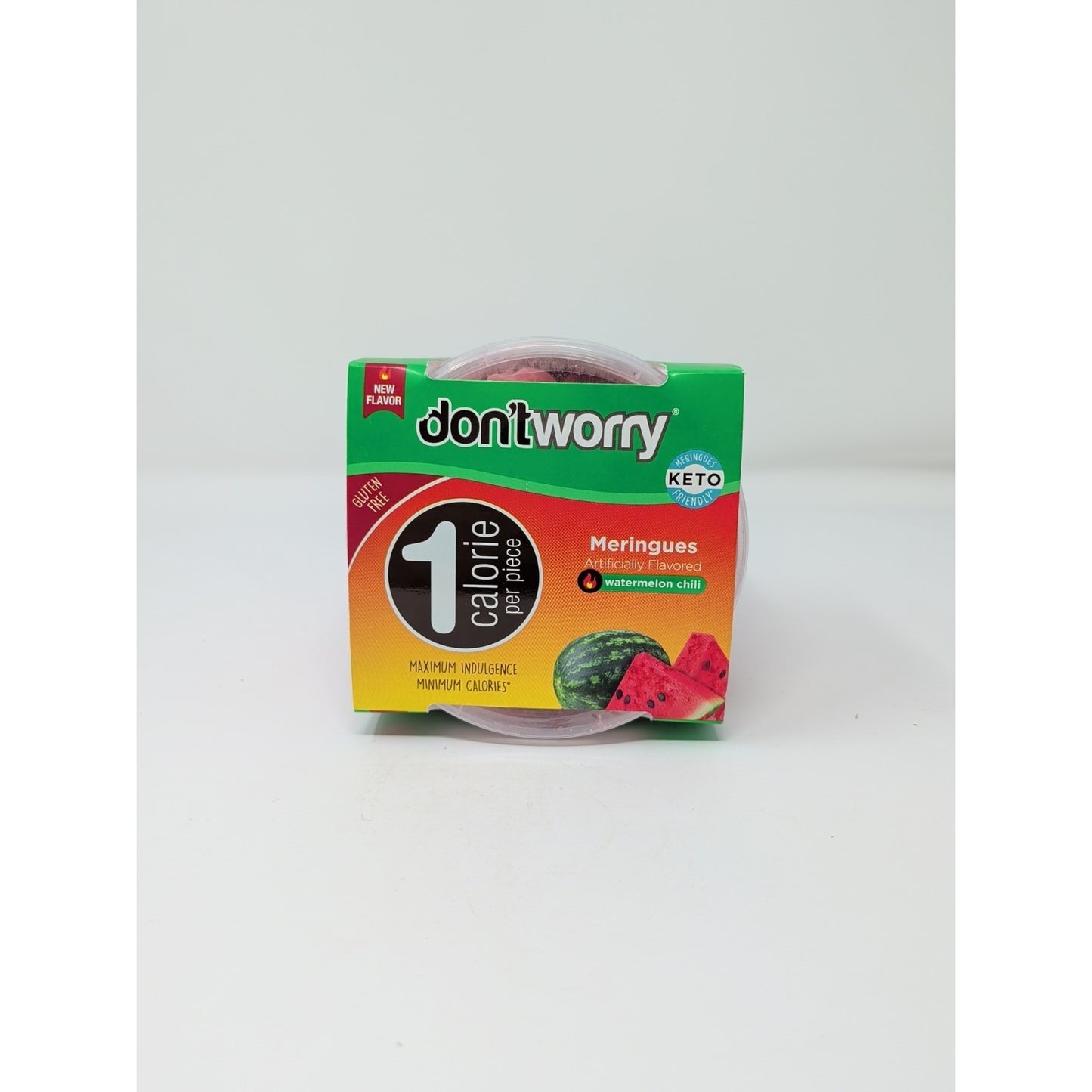 don'tworry Meringues Watermelon Chili Flavor 1.7 Ounce Plastic Container