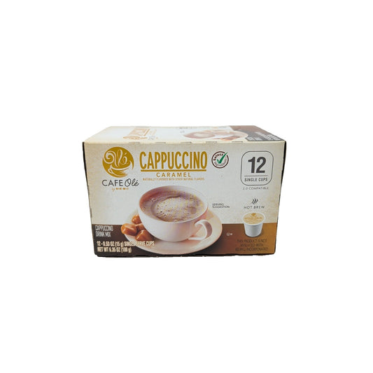 Cafe Ole By HEB Caramel Coffee Cappuccino Drink Mix K-Cups 12 Count