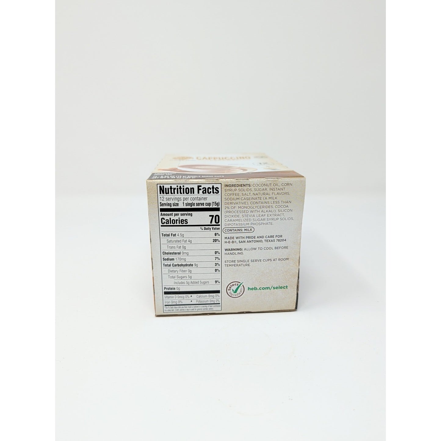 Cafe Ole By HEB Caramel Coffee Cappuccino Drink Mix K-Cups 12 Count