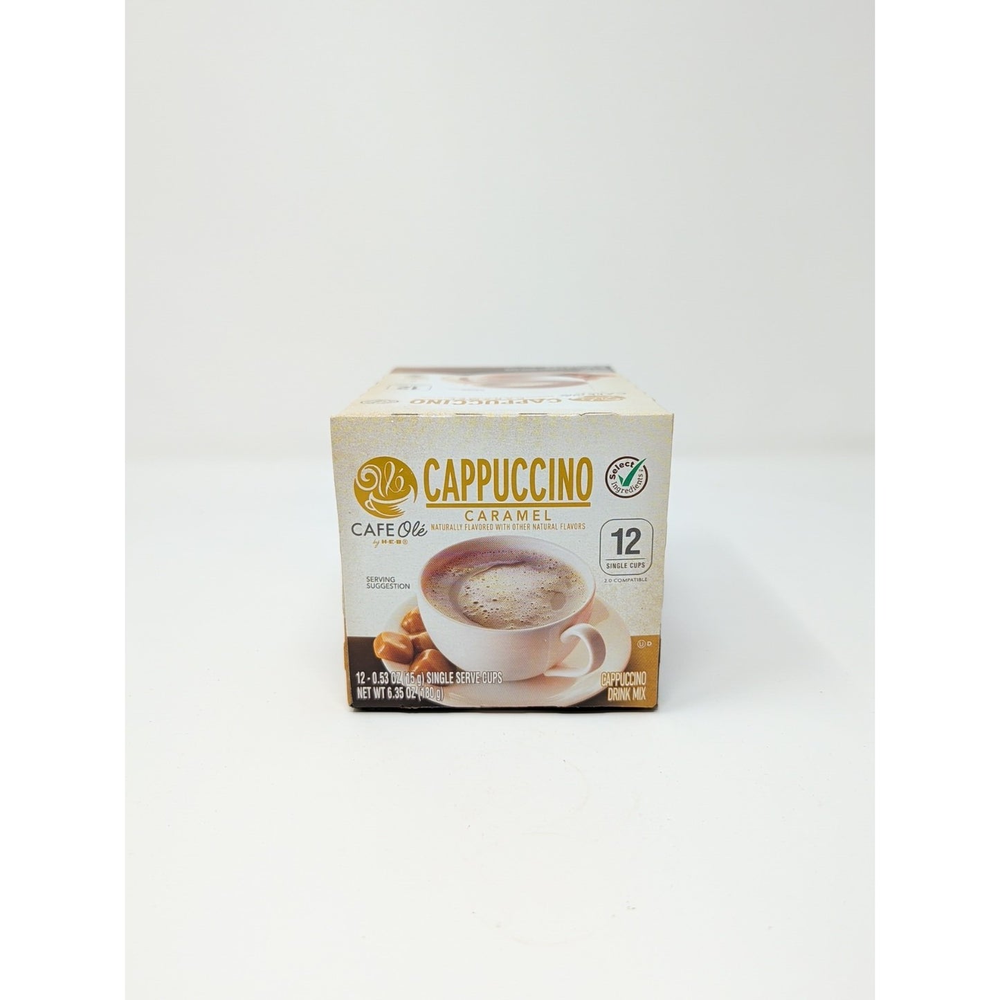 Cafe Ole By HEB Caramel Coffee Cappuccino Drink Mix K-Cups 12 Count