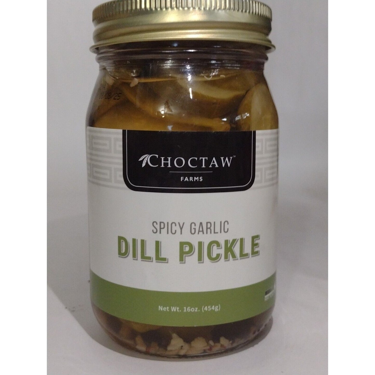 Choctaw Farms Spicy Garlic Dill Pickle Slices 16 Ounce Glass Jar