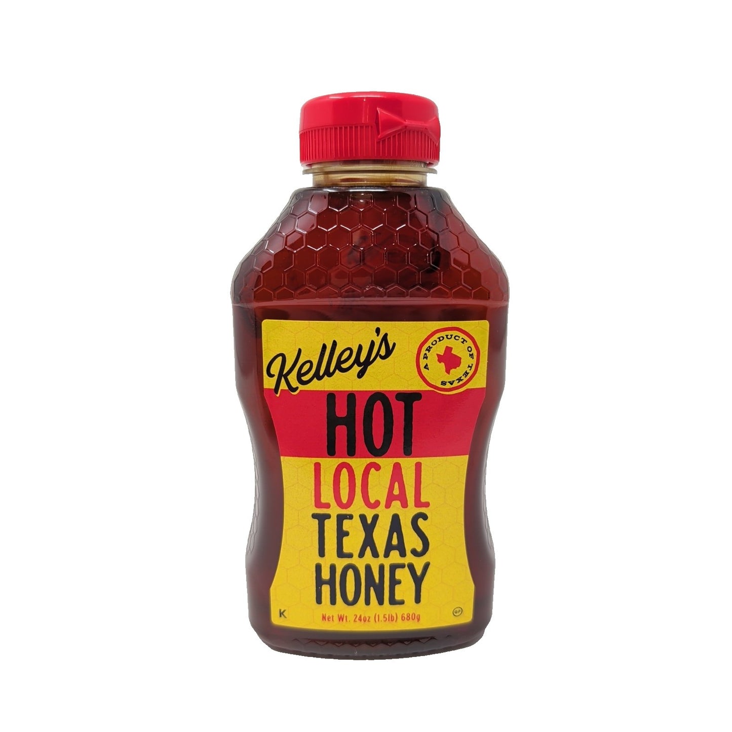 Kelley's Hot Local Texas Honey 24 Ounce Plastic Bottle Kosher Gluten Free