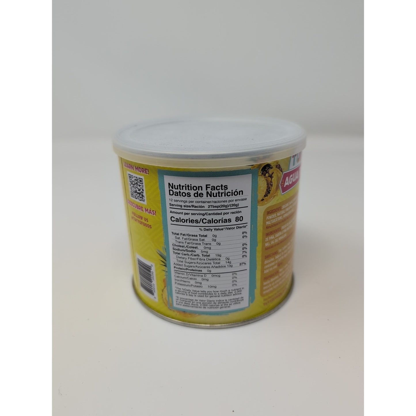 Tuyyo Agua Fresca Powder Pineapple Flavor 8.5 Ounce Canister