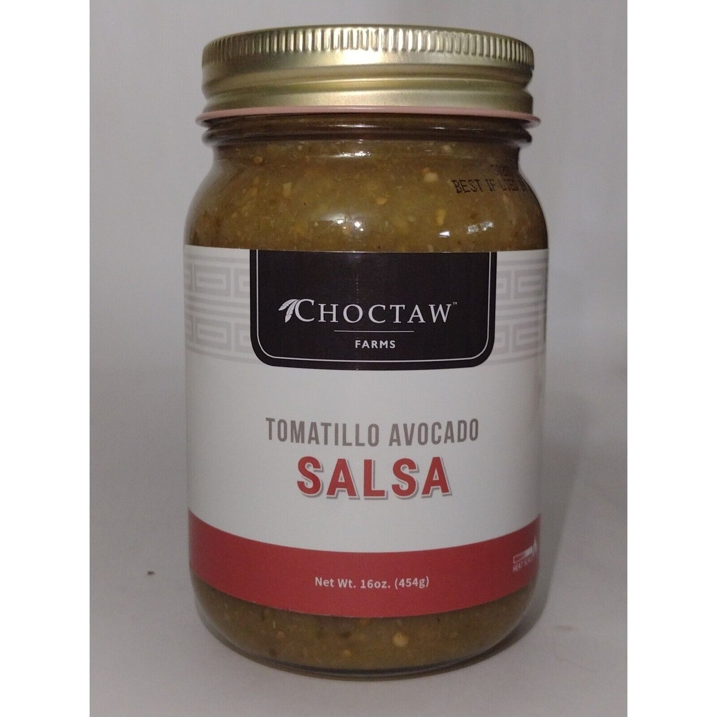 Choctaw Farms Tomatillo Avocado Salsa 16 Ounce Glass Jar