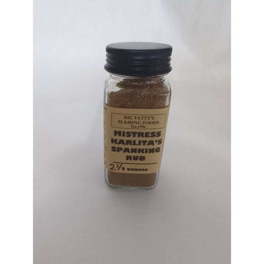 Big Fatty's Mistress Karlita's Spanking Rub 2.5 Oz Glass Shaker