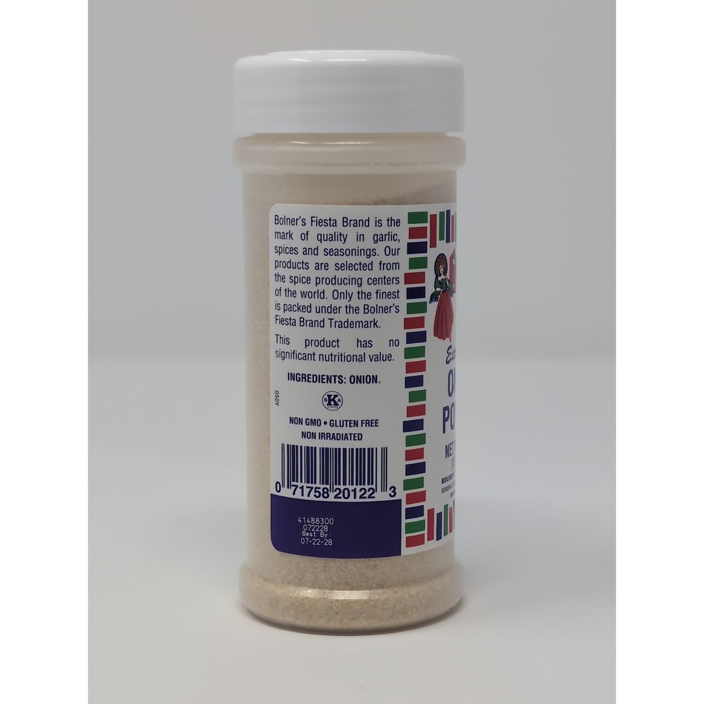 Bolner's Fiesta Extra Fancy Onion Powder 4.5 Ounce Plastic Shaker