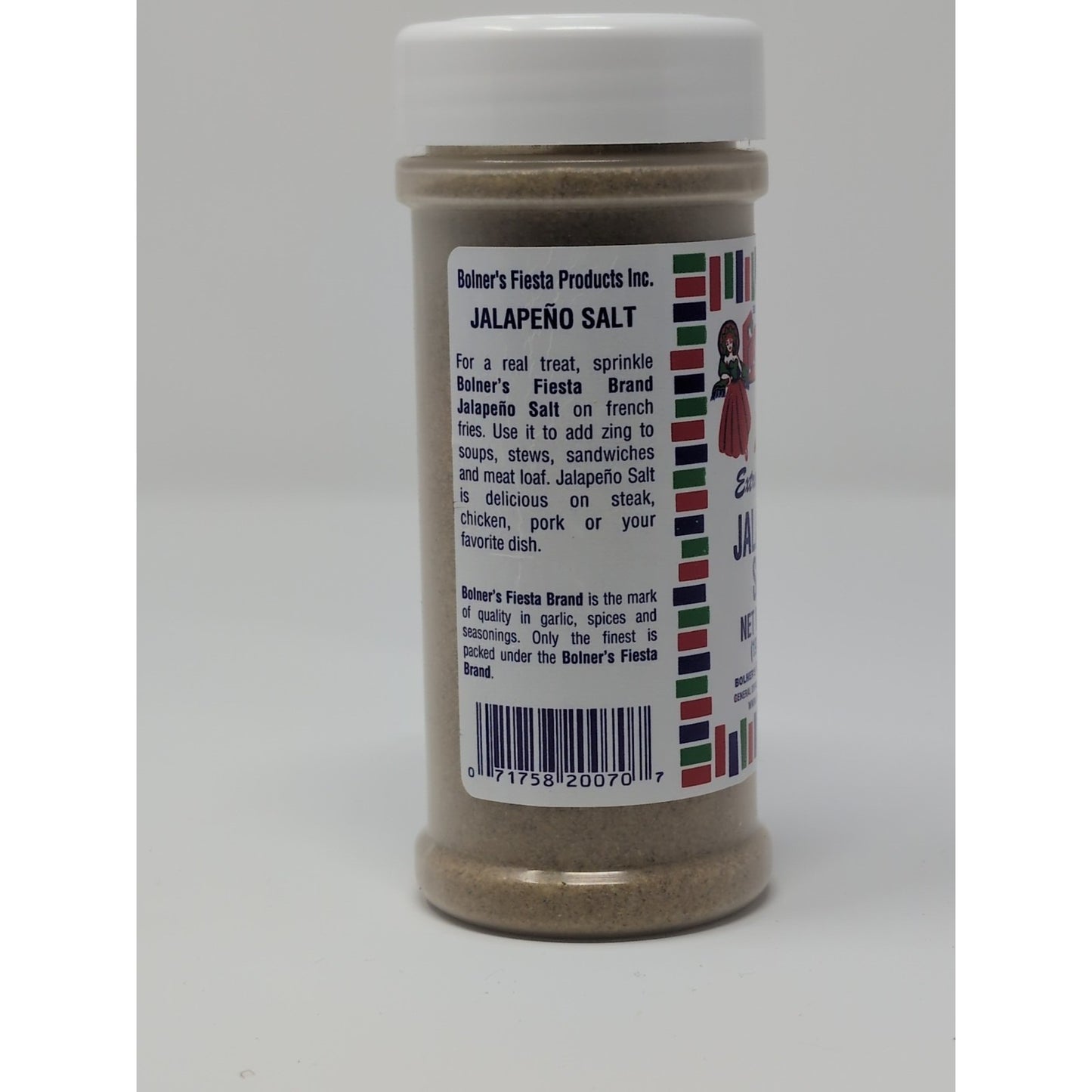 Bolner's Fiesta Extra Fancy Jalapeno Salt 7 Ounce Plastic Shaker