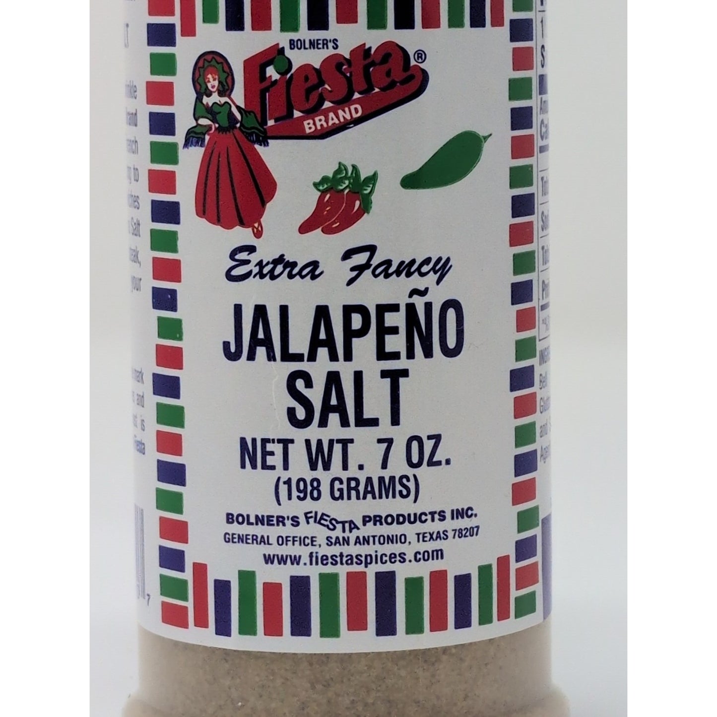 Bolner's Fiesta Extra Fancy Jalapeno Salt 7 Ounce Plastic Shaker