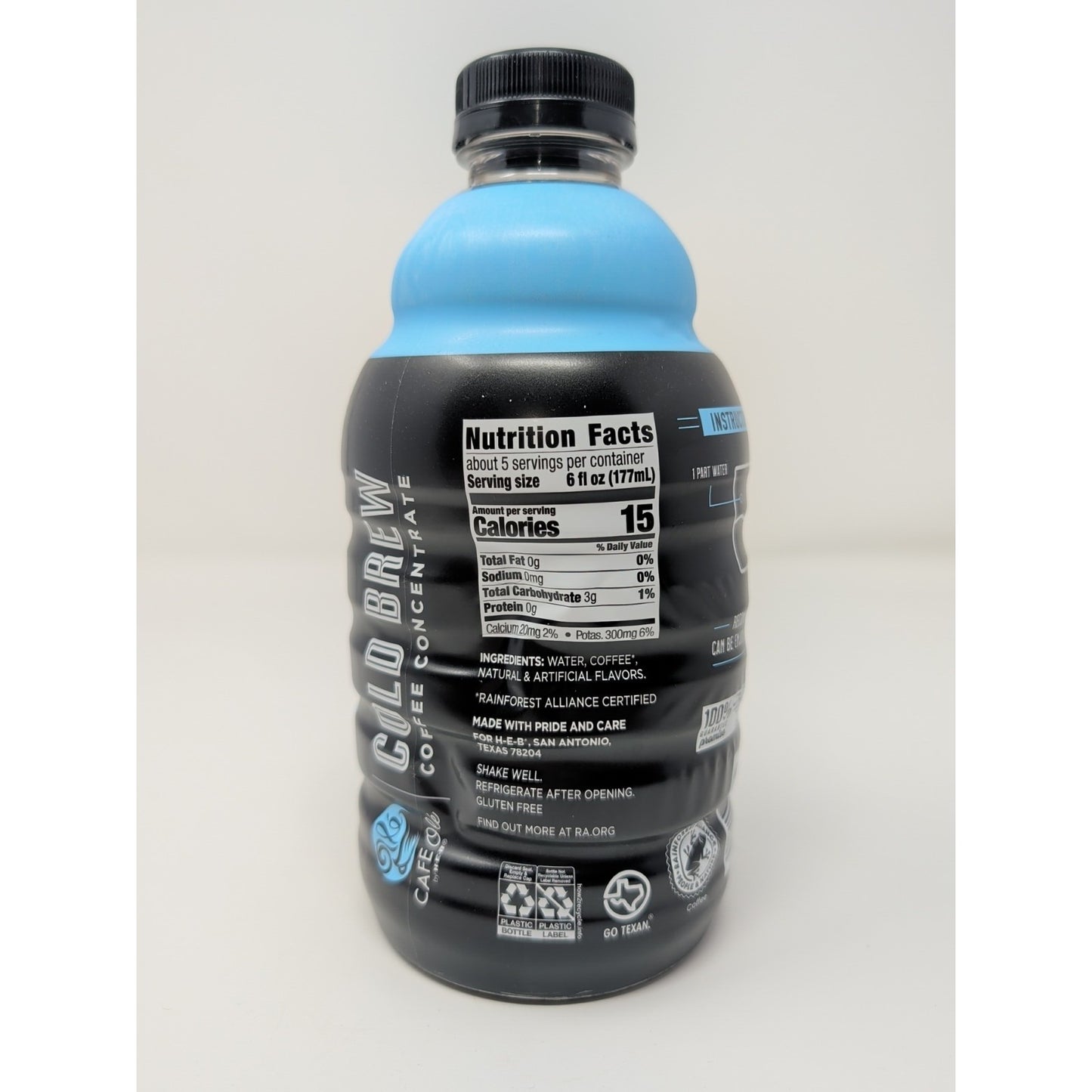 Cafe Ole By HEB Texas Pecan Cold Brew Coffee Concentrate 32 Ounce Plastic Bottle