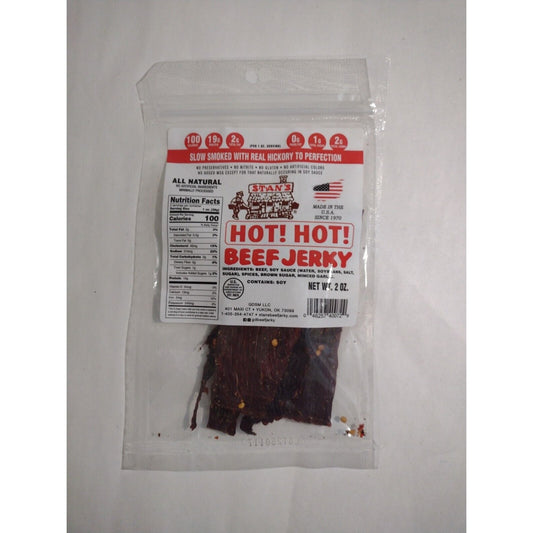 Stan's Hot! Hot! Beef Jerky 2 Ounce Bag