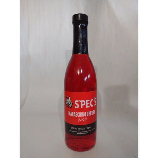 Spec's Maraschino Cherry Juice 12.7 Fl Ounce Glass Bottle