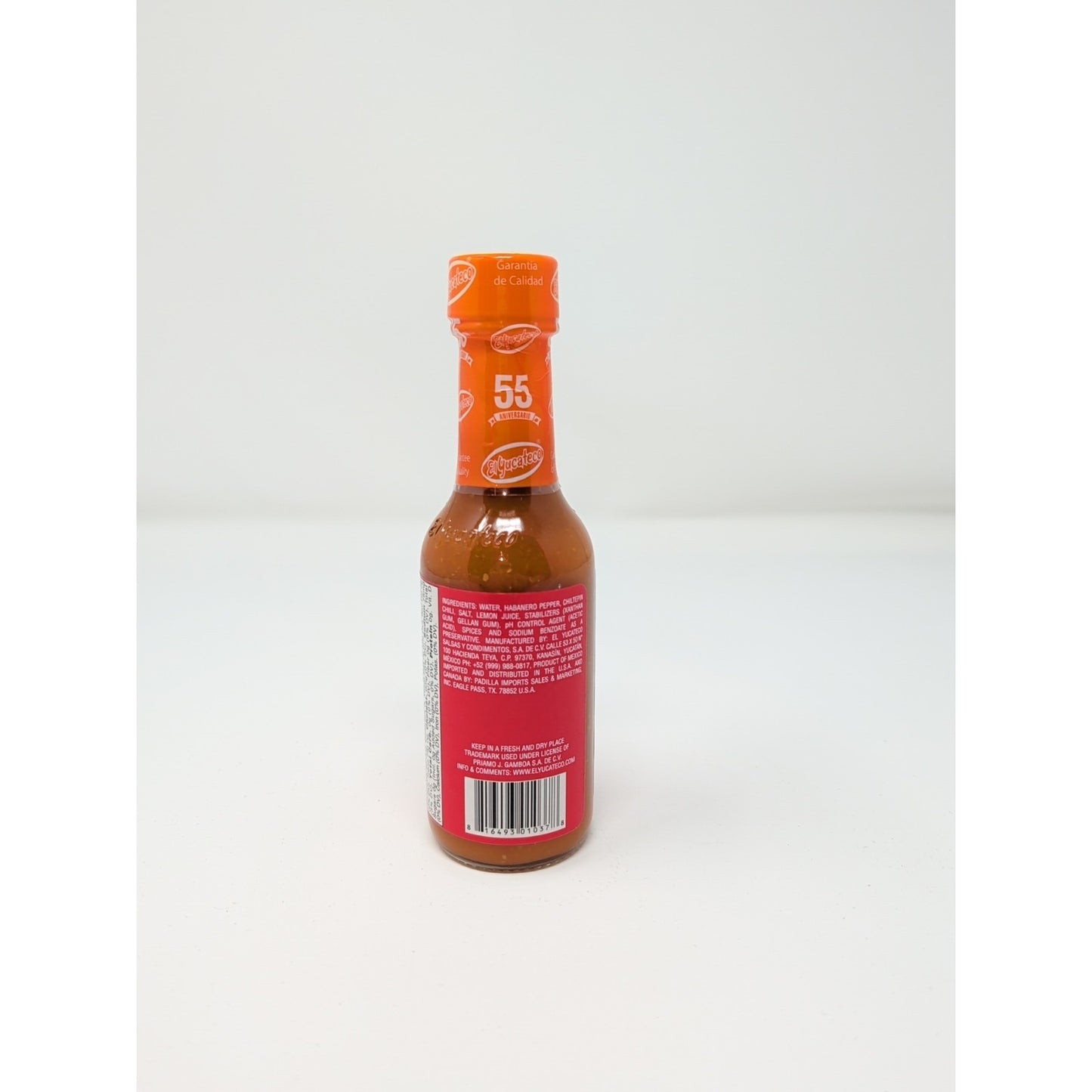 El Yucateco Habanero & Chiltepin Hot Sauce 4 Ounce Glass Bottle