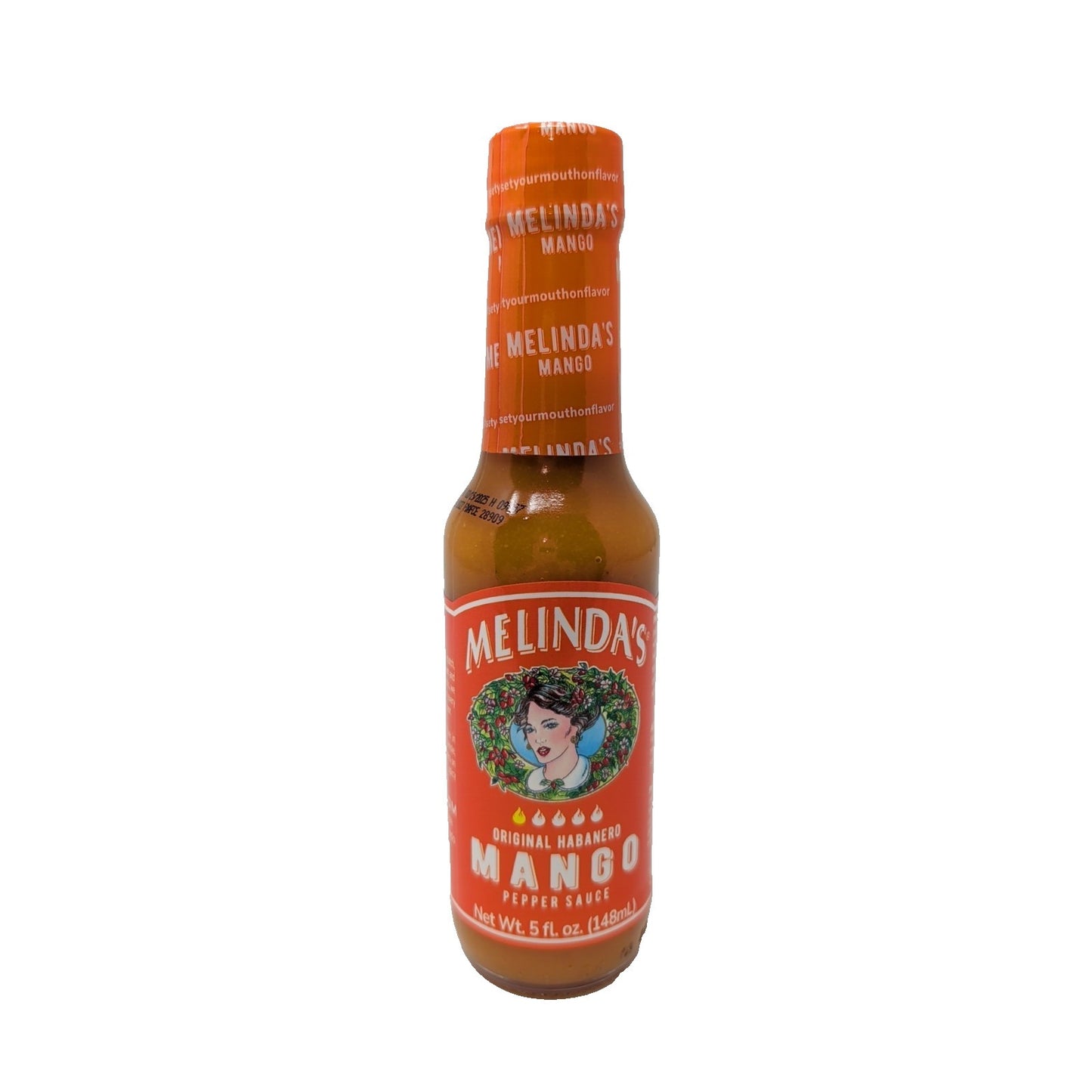 Melinda's Original Habanero Mango Pepper Sauce 5 Ounce Glass Bottle
