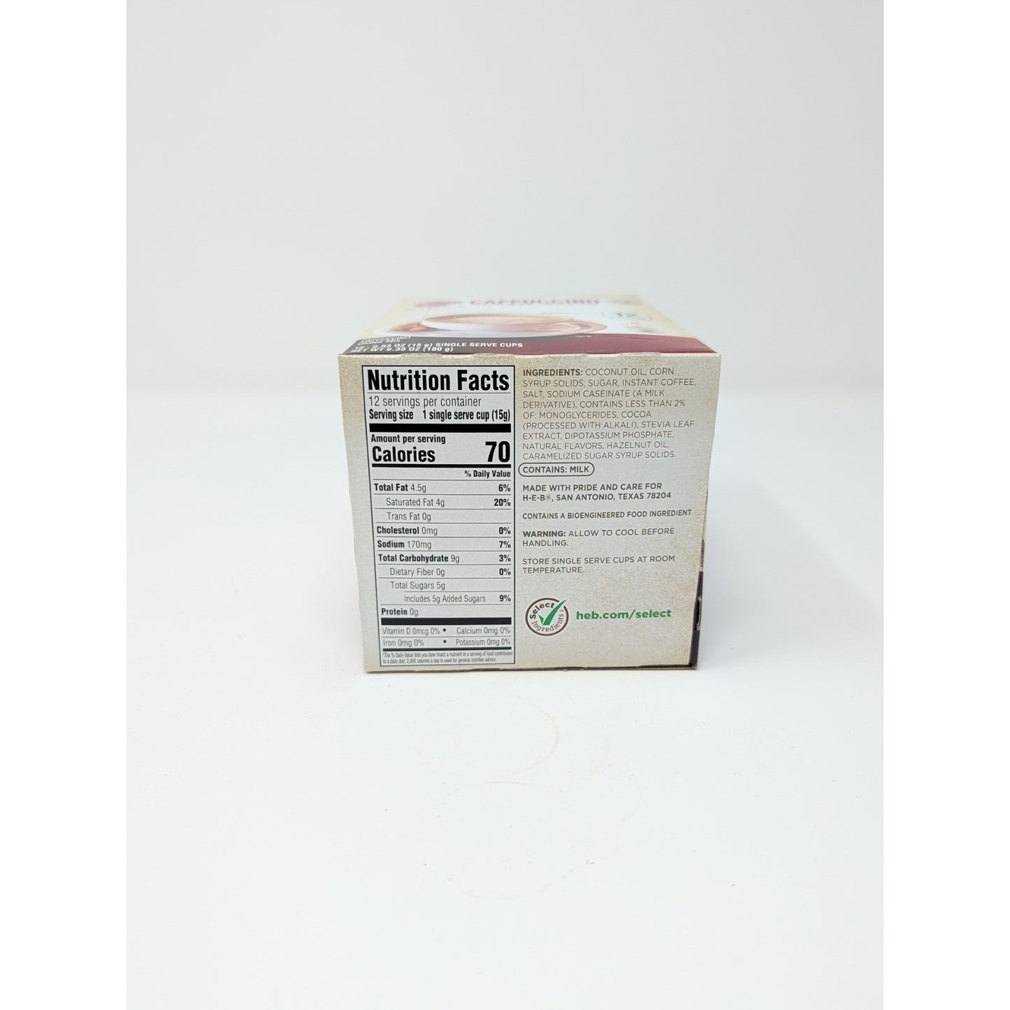 Cafe Ole By HEB Cappuccino Hazelnut Coffee Drink Mix K-Cups 12 Count