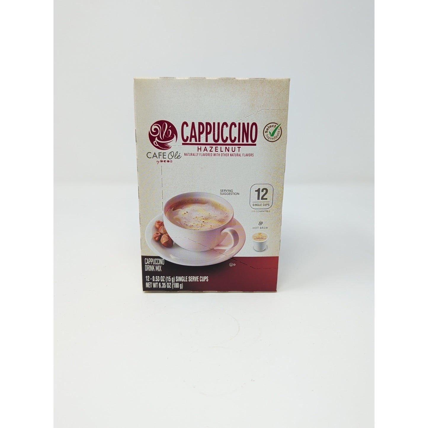Cafe Ole By HEB Cappuccino Hazelnut Coffee Drink Mix K-Cups 12 Count