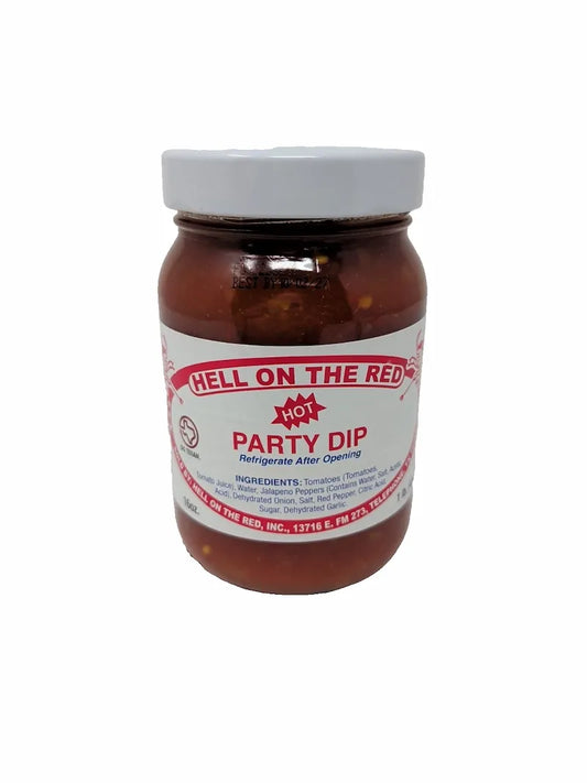 Hell On The Red Hot Party Dip Salsa 16 Oz Glass Jar