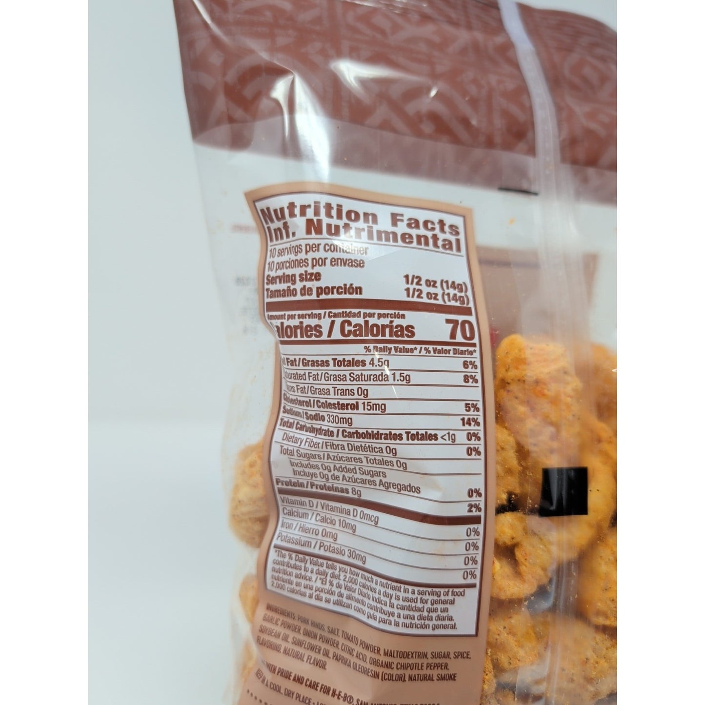 HEB Chicharrones Pork Rinds Bar-B-Que Flavor 5 Ounce Bag