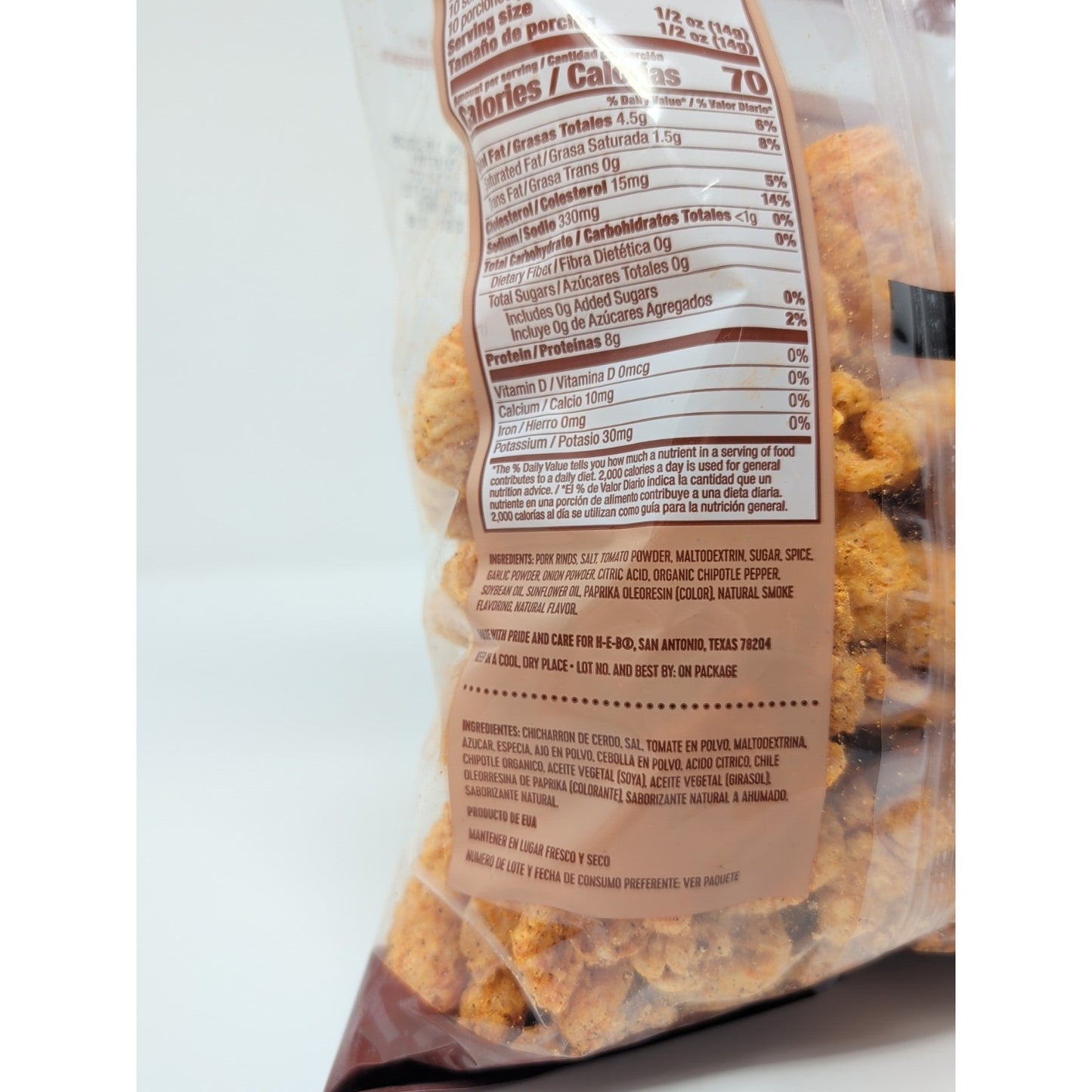 HEB Chicharrones Pork Rinds Bar-B-Que Flavor 5 Ounce Bag