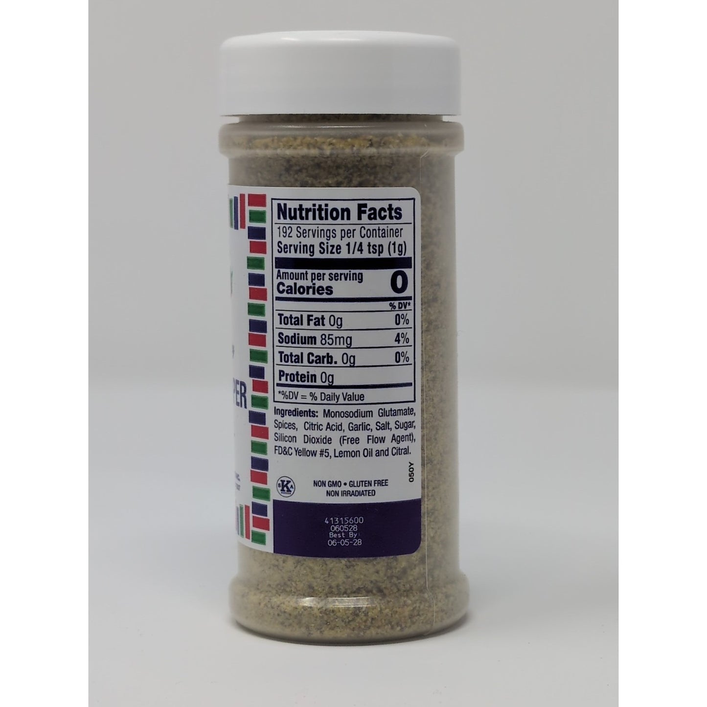 Bolner's Fiesta Extra Fancy Lemon Pepper 6 Ounce Plastic Shaker