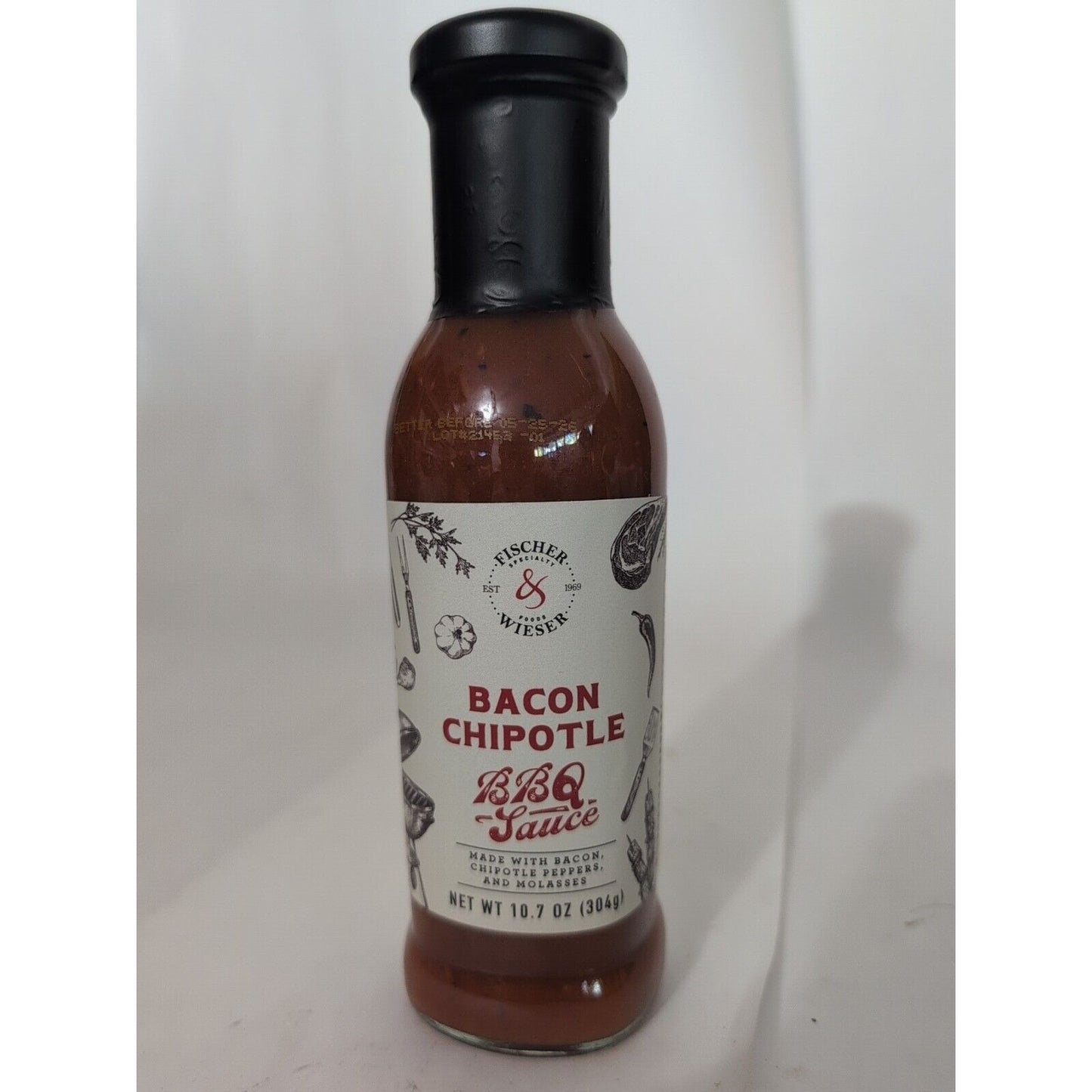 Fischer & Wieser Bacon Chipotle BBQ Sauce 10.7 Ounce Glass Bottle