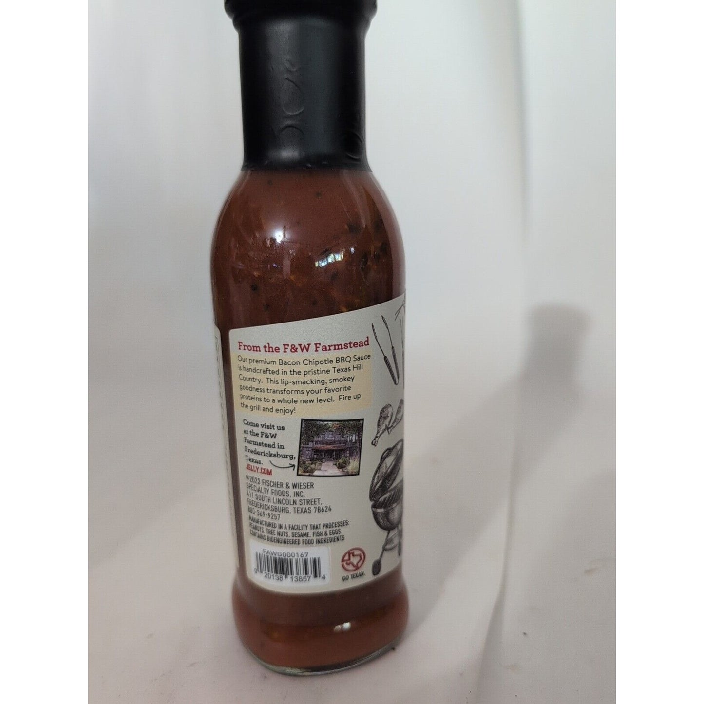 Fischer & Wieser Bacon Chipotle BBQ Sauce 10.7 Ounce Glass Bottle