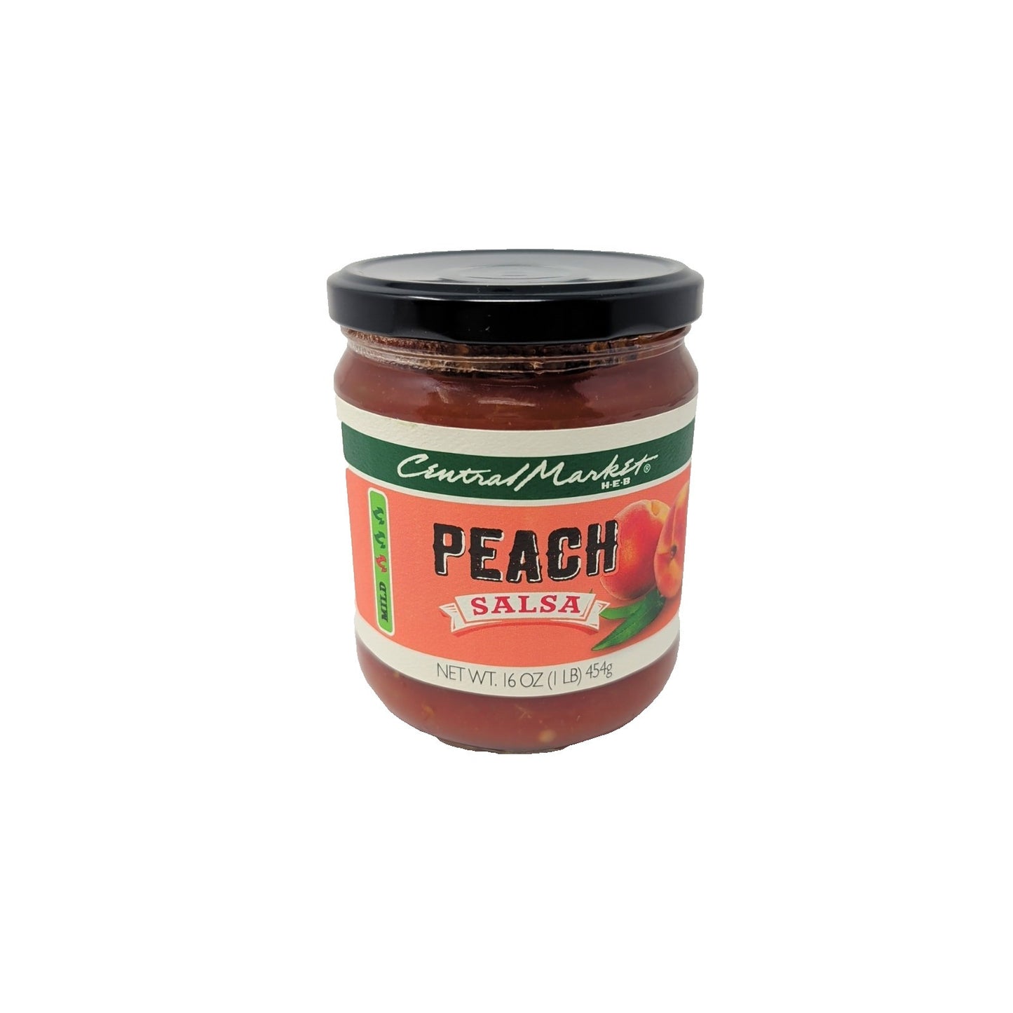 Central Market Peach Salsa 16 Ounce Glass Jar