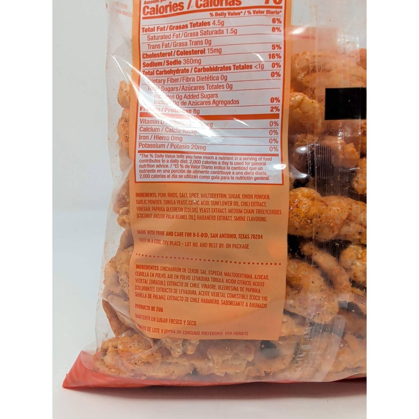HEB Chicharrones Pork Rinds Habanero 5 Ounce Bag