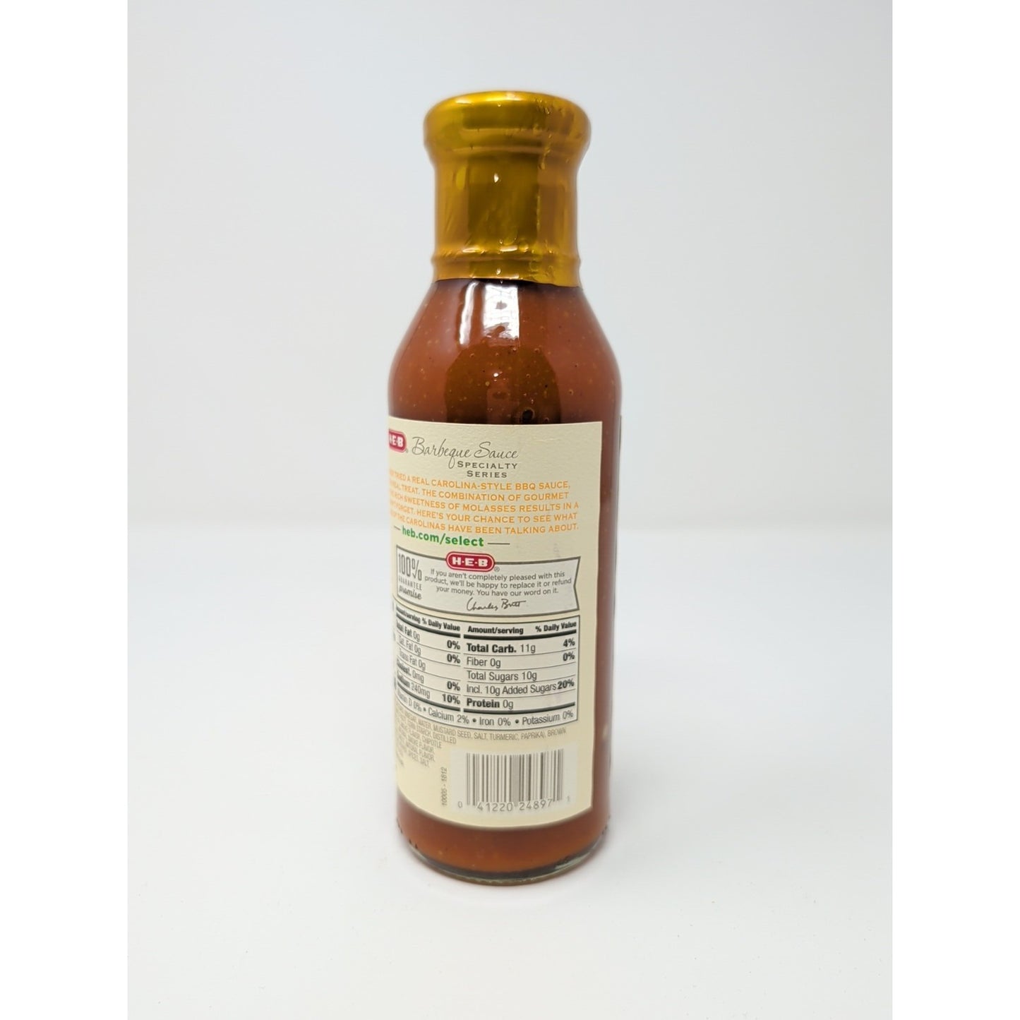 HEB Specialty Series Carolina Style Barbecue Sauce 14 Ounce Glass Bottle