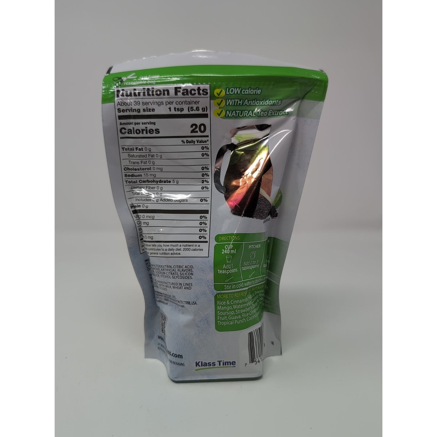 Klass Iced Tea Powder Mix 7.76 Ounce Bag