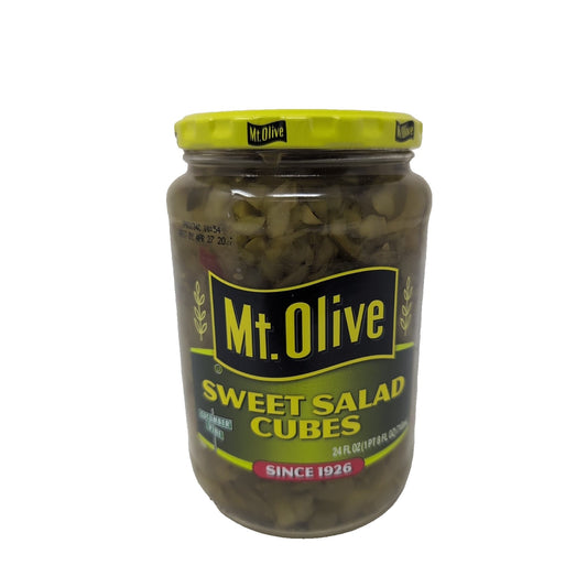 Mt Olive Sweet Salad Cubes 24 Ounce Glass Jar