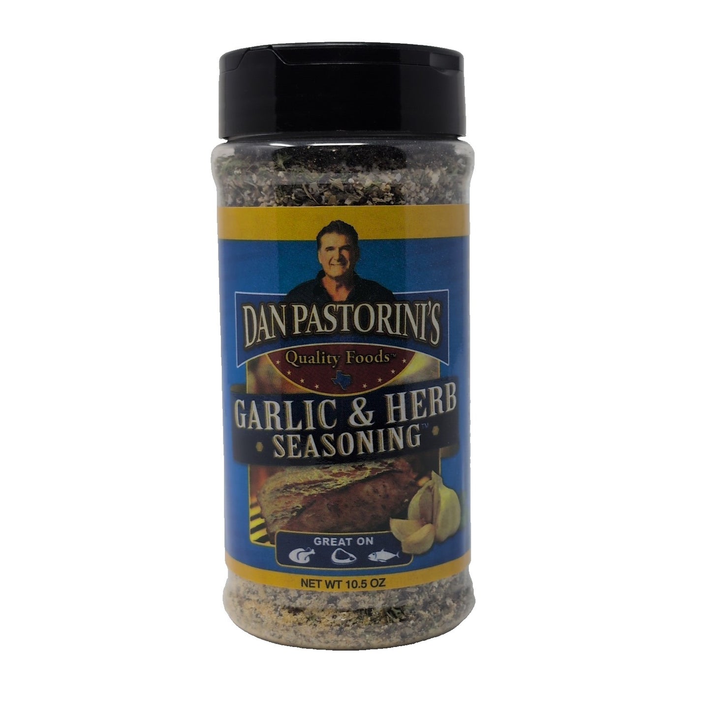 Dan Pastorini's Quality Foods Garlic & Herb Seasoning 10.5 Ounce Plastic Shaker