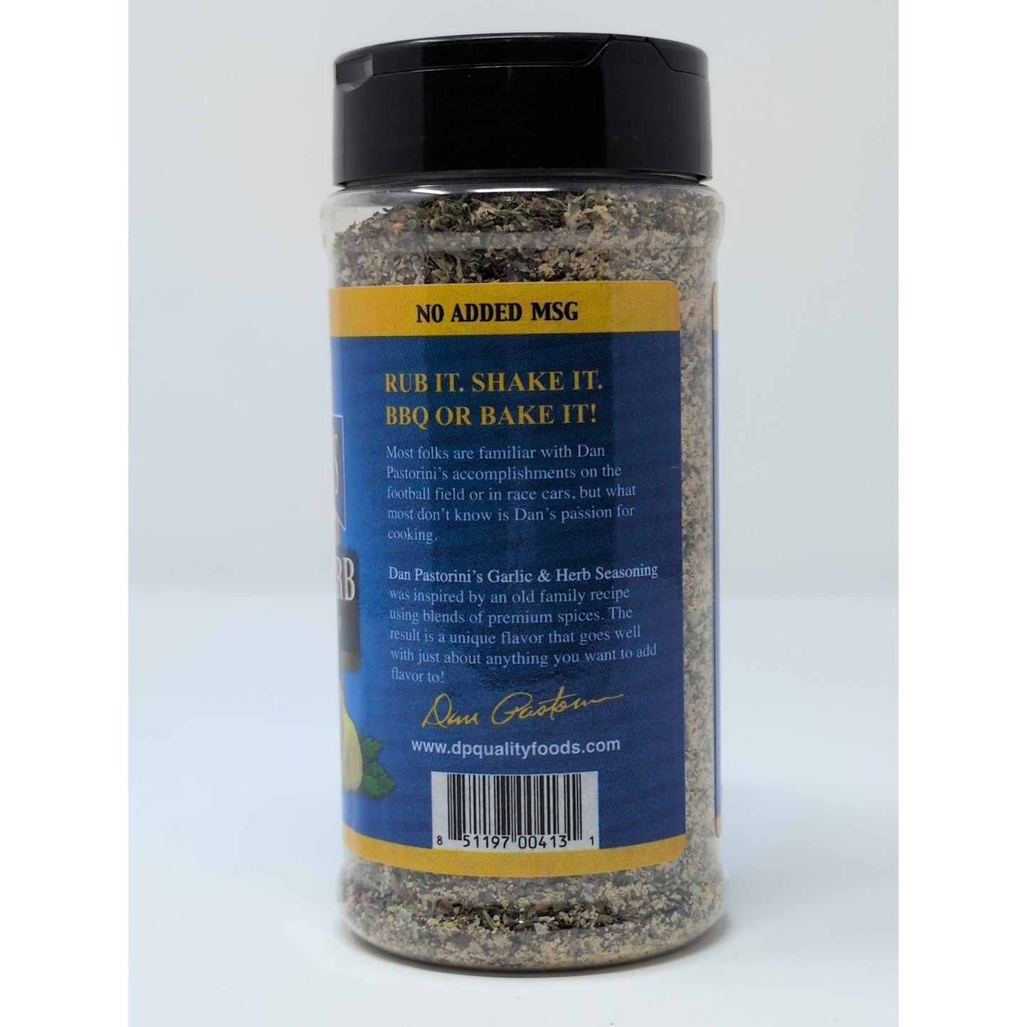 Dan Pastorini's Quality Foods Garlic & Herb Seasoning 10.5 Ounce Plastic Shaker