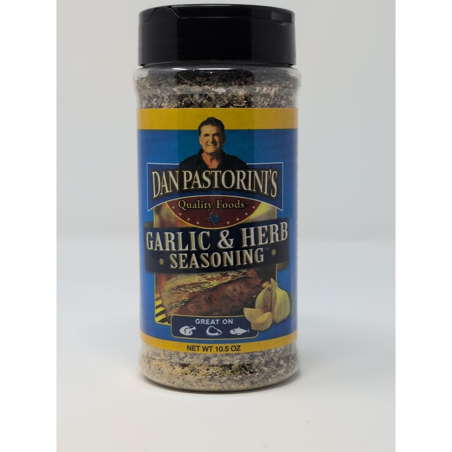 Dan Pastorini's Quality Foods Garlic & Herb Seasoning 10.5 Ounce Plastic Shaker