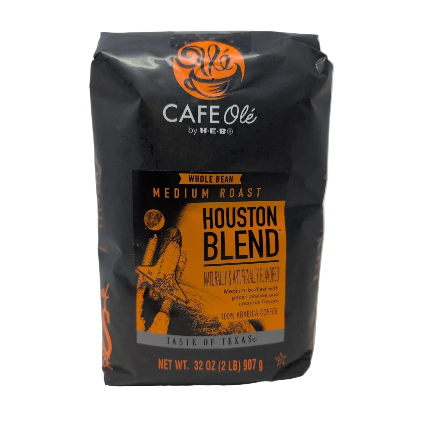 Cafe Ole by HEB Houston Blend Medium Roast Whole Bean Coffee 2 Pound Bag