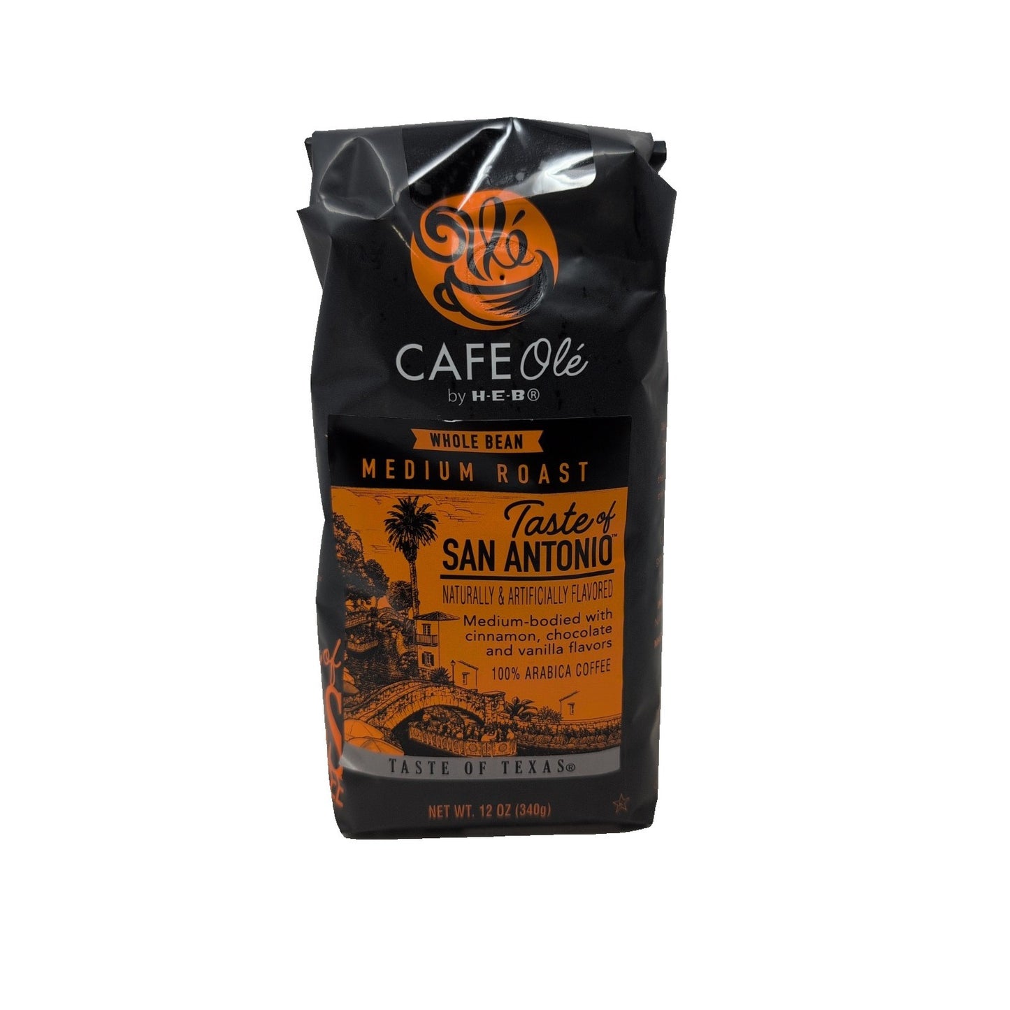 Cafe Ole by HEB Taste Of San Antonio Coffee Whole Beans 12 Ounce Bag