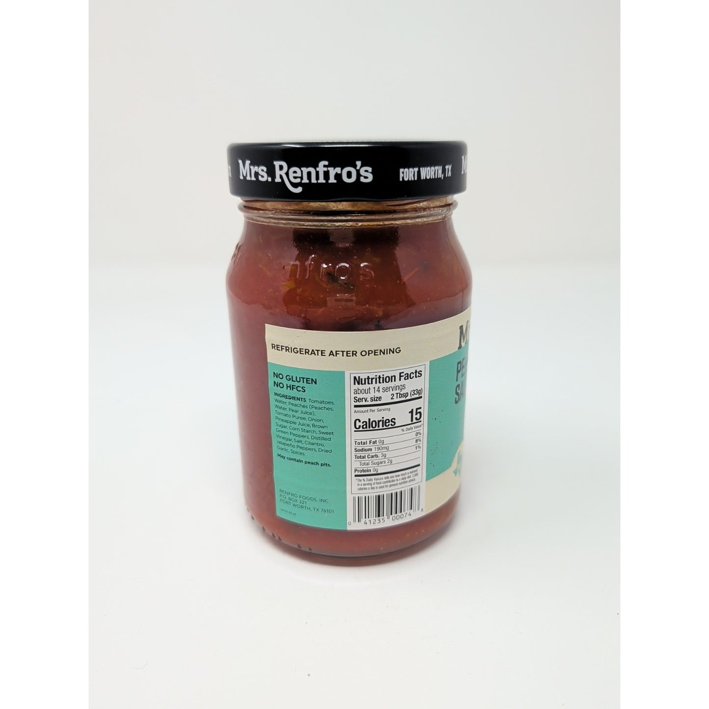Mrs. Renfro's Peach Salsa 16 Ounce Glass Jar