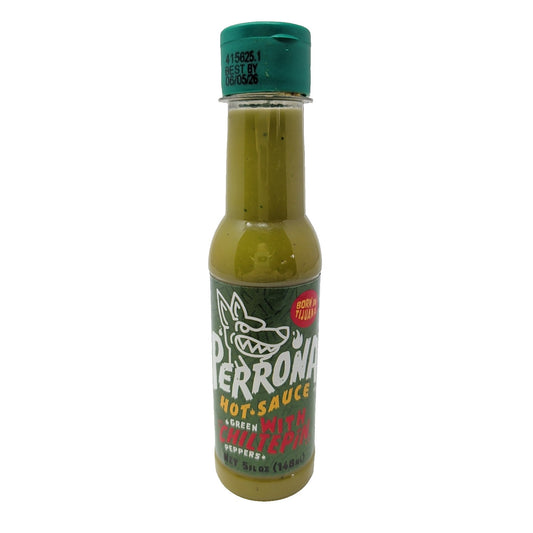 La Perrona Green Hot Sauce With Chiltepin Peppers 5 Ounce Plastic Bottle