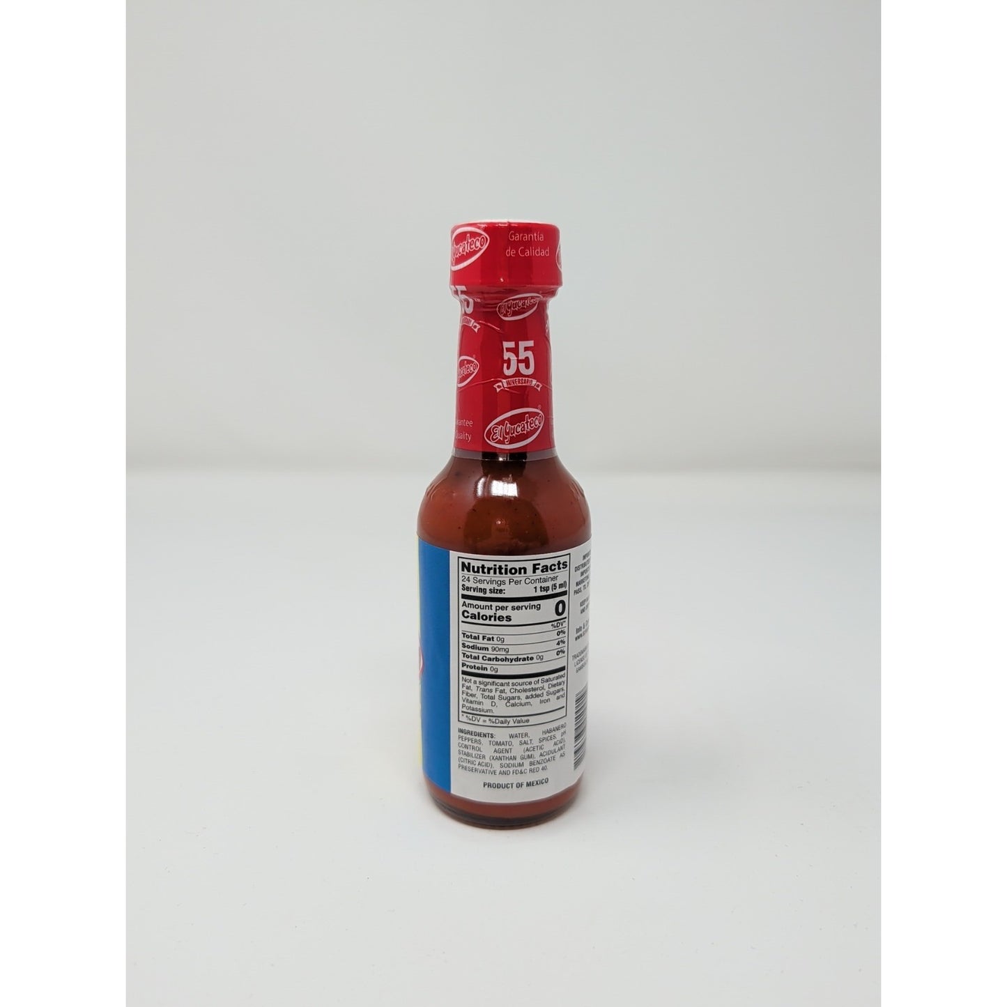 El Yucateco Hot Sauce Red Chile Habanero 4 Ounce Glass Bottle