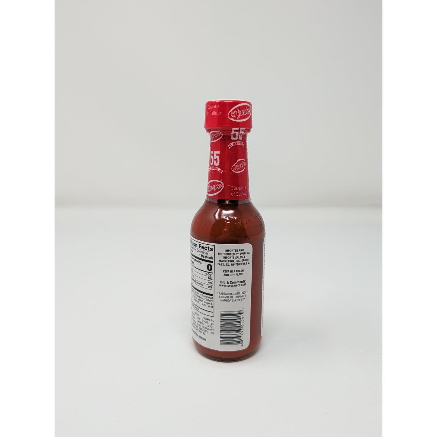 El Yucateco Hot Sauce Red Chile Habanero 4 Ounce Glass Bottle