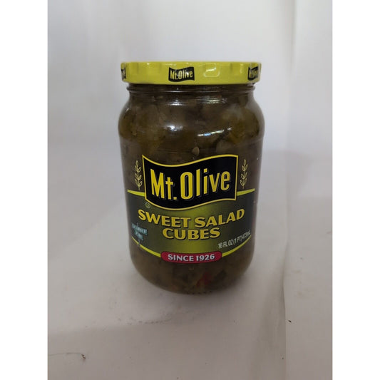 Mt Olive Sweet Salad Cubes 16 Ounce Glass Jar