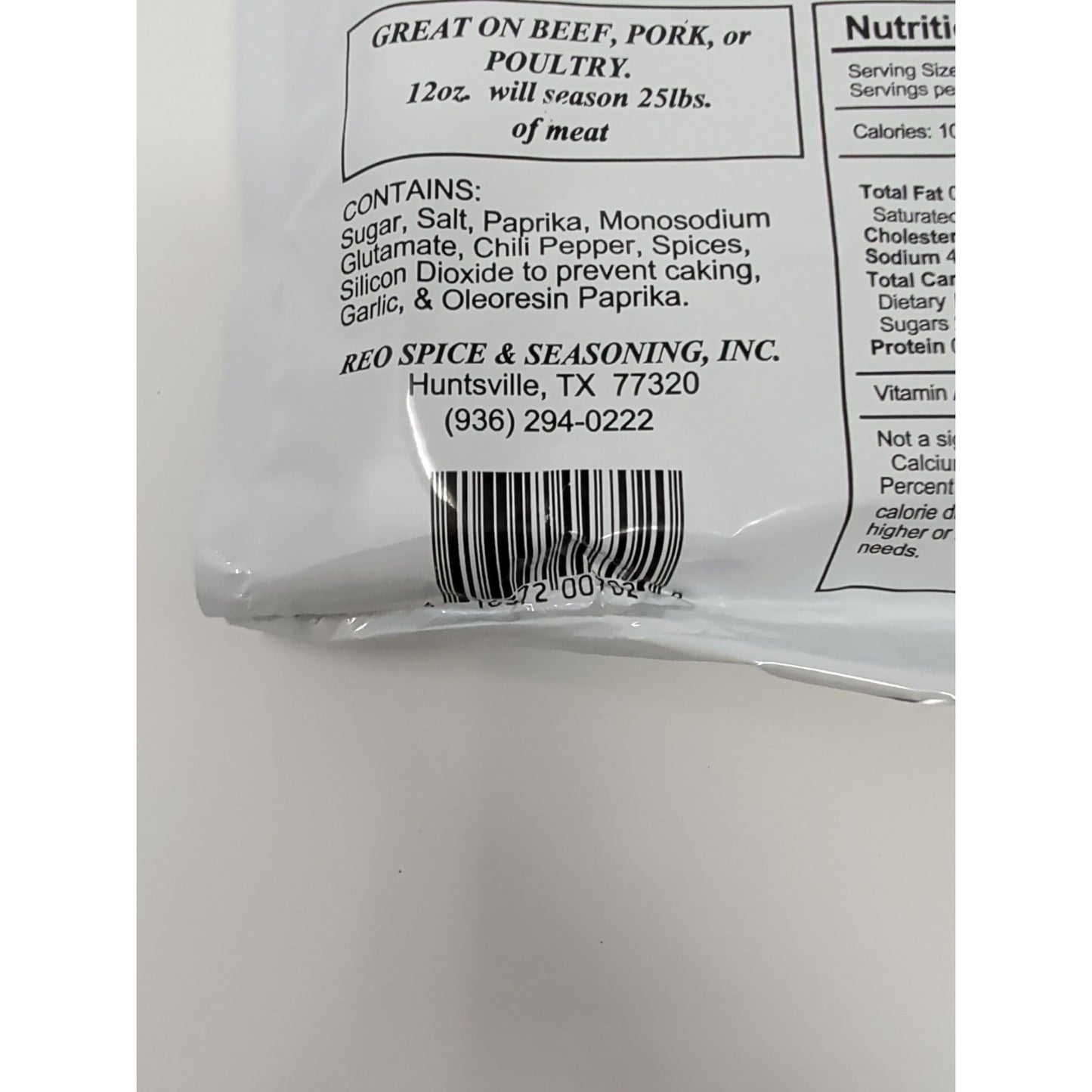 REO Ranch Seasonings Rib Rub 12 Ounce Packet