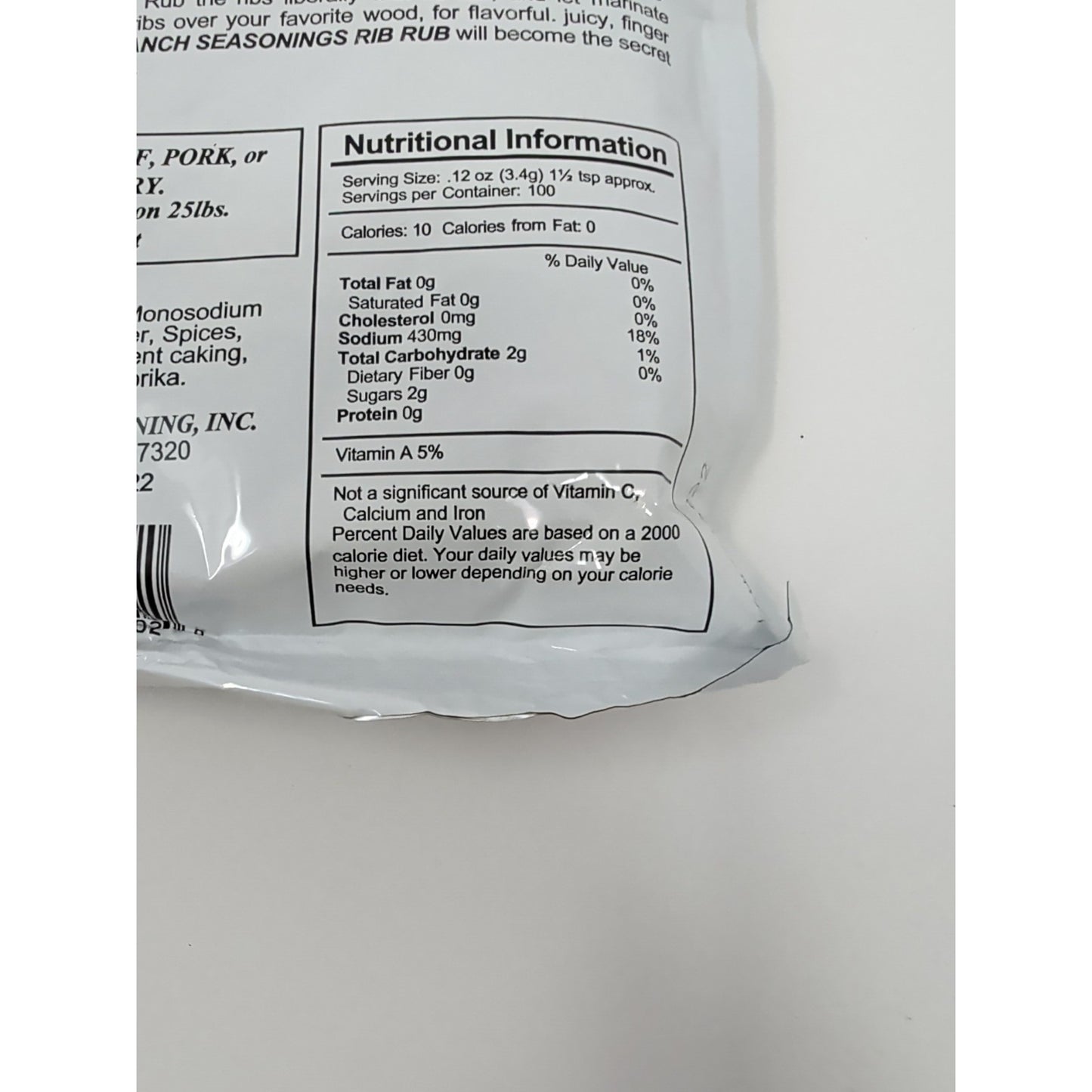 REO Ranch Seasonings Rib Rub 12 Ounce Packet