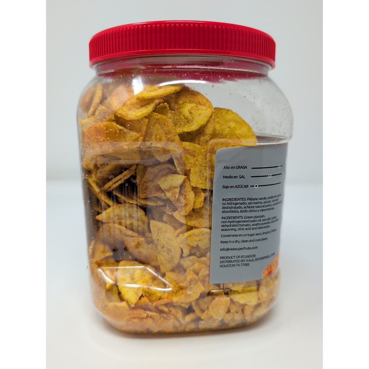 Vida Super Foods Salt Chili Limon (Lemon) Plantain Chips 15.86 Ounce Container