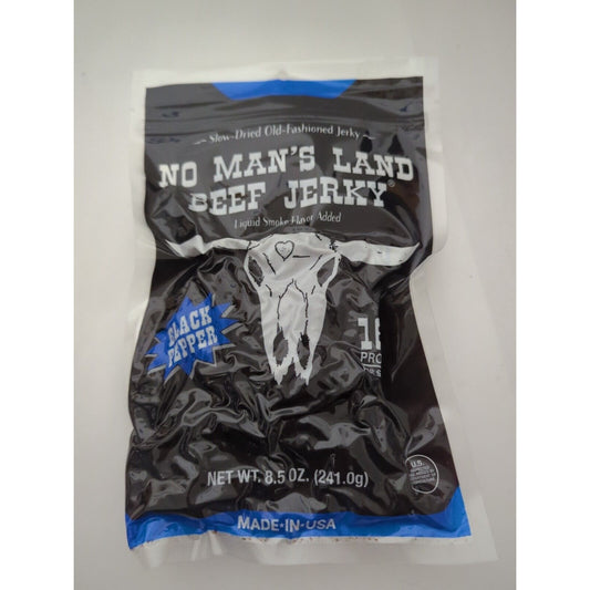 No Man's Land Black Pepper Beef Jerky 8.5 Ounce Package