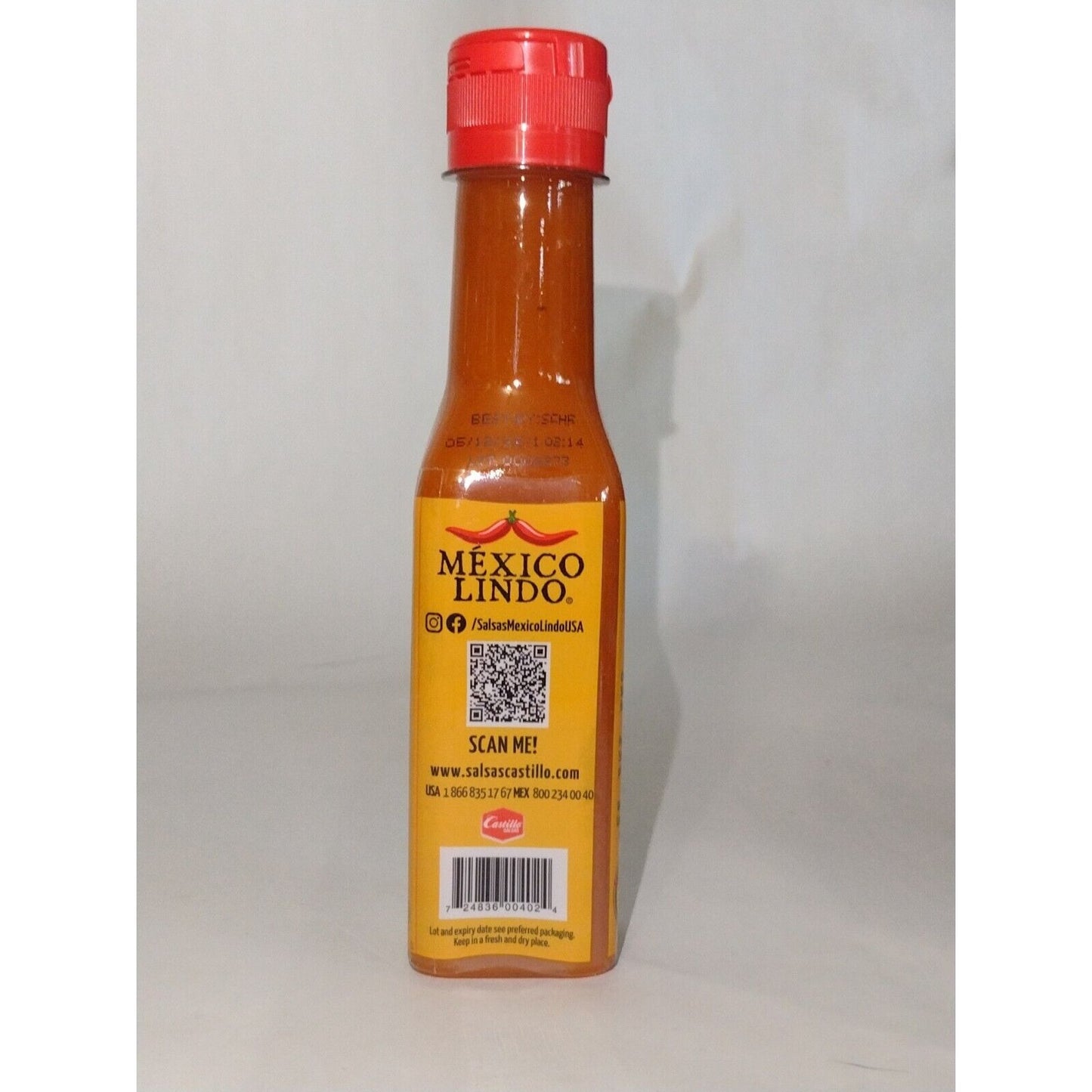 Mexico Lindo Habanero Red Sauce 5 Ounce Plastic Bottle