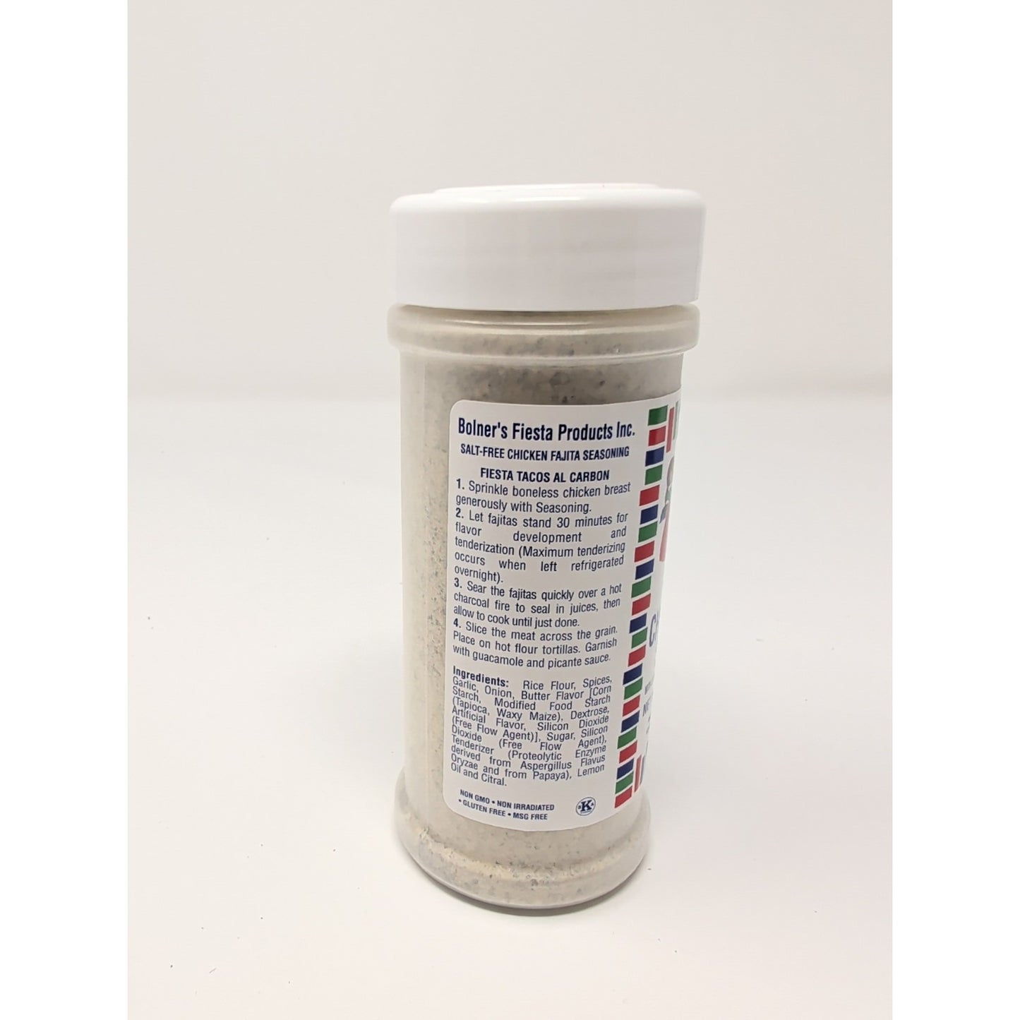 Bolner's Fiesta Extra Fancy Salt Free Chicken Fajita Seasoning 5 Ounce Shaker