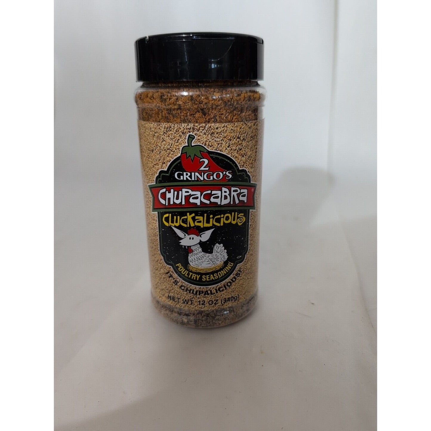 Two Gringos Chupacabra Cluckalicious Poultry Seasoning 12 Ounce Plastic Shaker