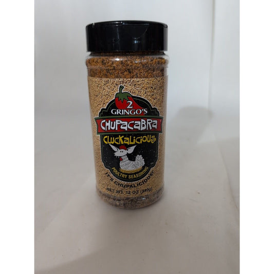 Two Gringos Chupacabra Cluckalicious Poultry Seasoning 12 Ounce Plastic Shaker