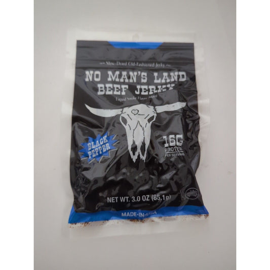 No Man's Land Black Pepper Beef Jerky 3 Ounce Package